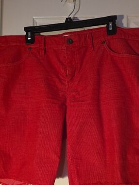 Carve Designs Womens Red Casual Slim Cordoroy Shorts - Classic Fit